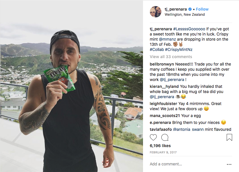 @tj_perenara M&M's campaign instagram The Social Club